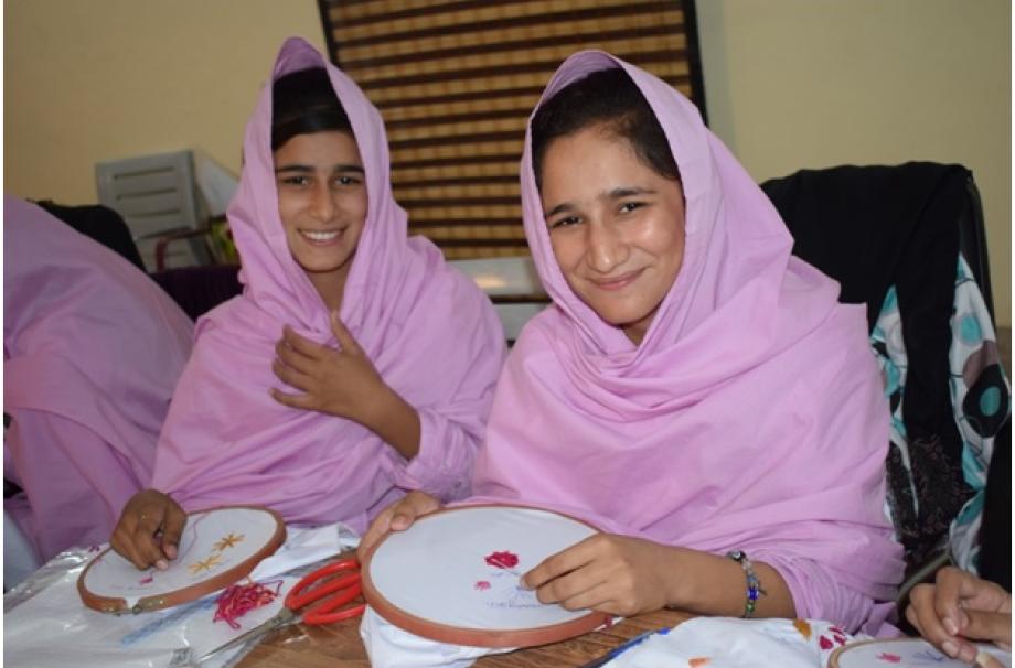Hadia Zahra and Ansha Zahra are happy because they are part of vocational training